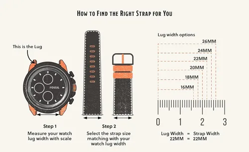 Vista 4 de Fossil - Correa de reloj intercambiable de silicona y acero inoxidable