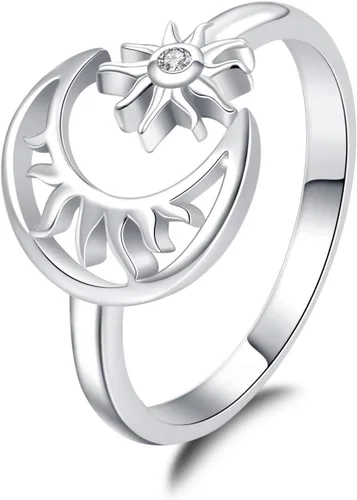 Lindo anillo de plata de ley ajustable para mujer, cumpleaños, Halloween, Navidad, S925, regalo de joyería de plata