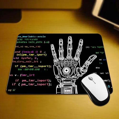 Vista 2 de Alfombrilla de mouse para juegos, modelo de dibujo de brazo robótico, ideas de robótica, inteligencia artificial, prótesis biónicas, ciencia
