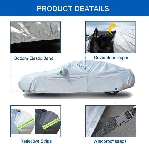 Vista 4 de Kaugung Funda de automóvil de 6 capas de ajuste personalizado para Nissan Altima Sedan de 1998 a 2022, impermeable, resistente a todo tipo de clima