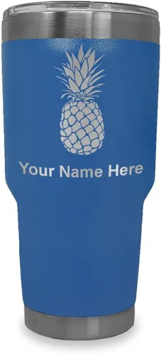 Vista 34 de LaserGram Vaso aislado al vacío de 20 onzas, piña, grabado personalizado incluido (negro) Engraved Gift, Vacuum Insulated Stainless Steel, Laser