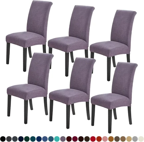 Vista 90 de Joccun - Juego de 2 fundas para sillas de comedor, fundas elásticas para sillas de comedor, fundas de asiento para sillas de comedor, funda de Negro