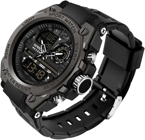 AIMES Men's Watches Outdoor Sports Waterproof Military Watch Tactical Digital Analog Wrist Watch Date Multi Function Led Large Face Alarm Stopwatch
