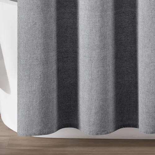 Vista 5 de Lush Decor Par de paneles de cortina para ventana de mezcla de algodón teñido de hilo de rayas con botones, 40 pulgadas de ancho x 84 pulgadas