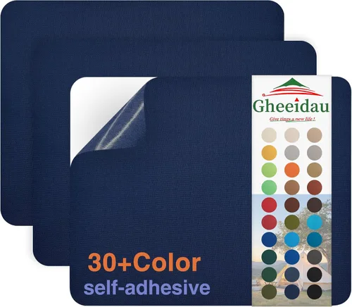 Vista 10 de Gheeidau Parche de reparación de lienzo de 9 x 11 pulgadas, 3 piezas, impermeable, parche de reparación de tela autoadhesiva para tiendas de Verde