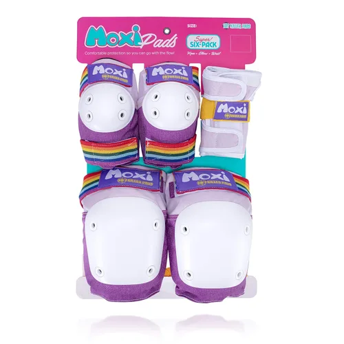 Vista 7 de 187 Killer Pads Rodilleras, coderas y muñequeras Moxi para patinar, juego de protectores con seis piezas, lavanda, Junior