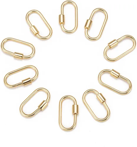 Vista 19 de Dijes de bloqueo de mosquetón de tornillo, Circonita cúbica Latón, circonita