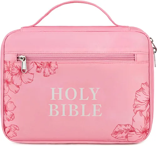 Vista 14 de JIANYA Funda para la Biblia para mujer, fundas de Biblia de leopardo para mujer, con asa y bolsillo con cremallera