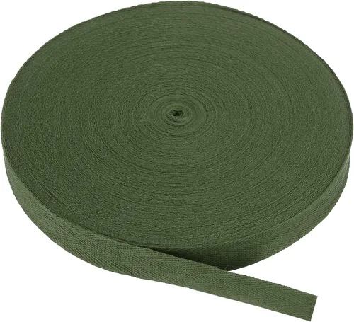 Vista 204 de PATIKIL Cinta de sarga de algodón de 1 pulgada, 50 yardas, cinta de algodón, cinta de encuadernación al bies, cinta de espiga para costura, Verde