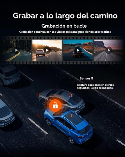 Vista 6 de WOLFBOX G930 - Cámara de espejo retrovisor de 10'' con WiFi de 5.8GHz, cámara de salpicadero 4K frontal y trasera con WDR, espejo retrovisor