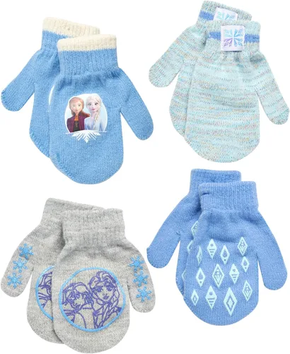 Disney Frozen Girls - Paquete de 4 guantes o mitones (niñasniñas pequeñas)