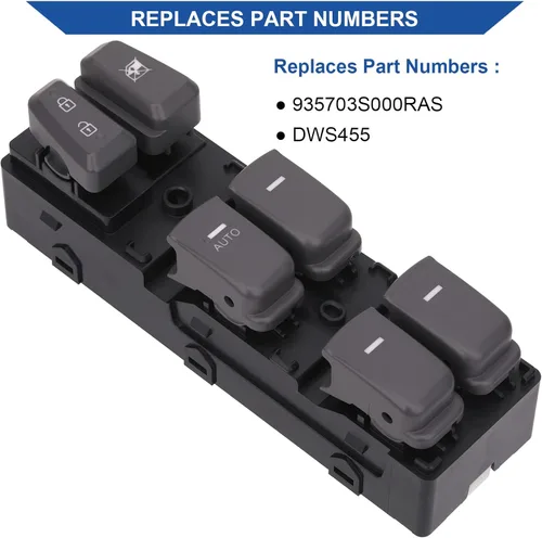 Vista 3 de Obaee Interruptor Maestro de Ventana Botón de Control de Energía Delantero Izquierdo Lado del Conductor Compatible con Hyundai Sonata 2011 2012 2013