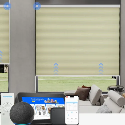 Vista 22 de MYshade Persianas celulares de tamaño personalizado, persianas opacas sin cordones para dormitorio, baño, sala de estar, control de luz, persianas