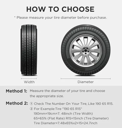 Vista 6 de eletecpro Juego de 4 fundas para neumáticos de autocaravana con revestimiento impermeable y Oxford 600D resistente, accesorios para neumáticos a