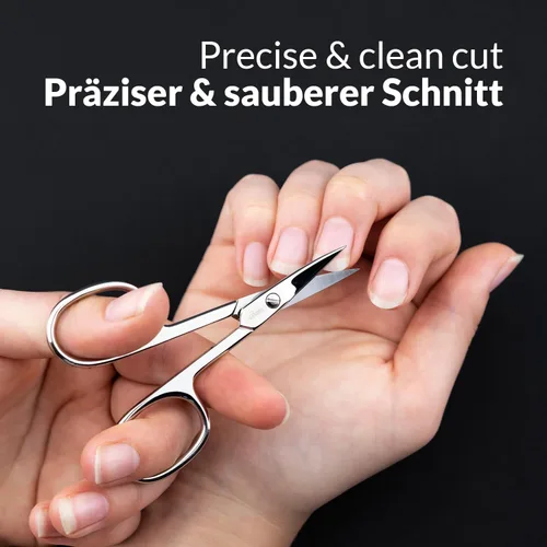 Vista 2 de marQus - Tijeras de uñas rectas fabricadas en Solingen, Alemania, incl. estuche para corte preciso de uñas, adecuadas como tijeras para uñas