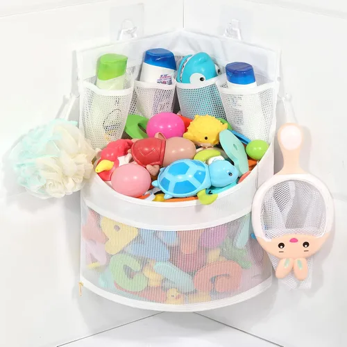 Ligereza Almacenamiento de juguetes para bañera de bebé de 17 x 13 pulgadas, soporte de malla para que los juguetes de la bañera del bebé se sequen
