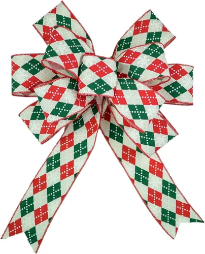 Vista 4 de Wreath Bow for Add On Attachments to Staircase, Garlands, Lanterns - Customized (Christmas Black Tree, Set of 1)