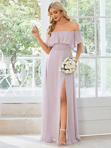 Vista 3 de Ever-Pretty Womens Off The Shoulder Ruffle Party Dresses Side Split Beach Maxi Dress 00968