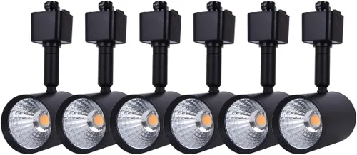 Vista 8 de mirrea Paquete de 6 cabezales de iluminación LED compatibles con un solo circuito tipo H, riel de iluminación de riel, foco de techo para tareas