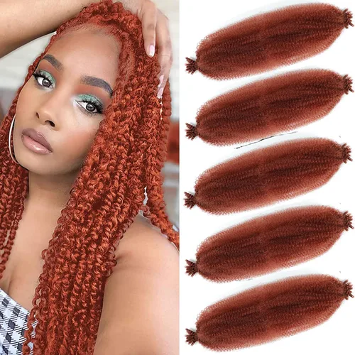Vista 47 de Cabello Afro Twist de 12 pulgadas, Cabello Afro Trenzado de Ganchillo (12 Pulgadas (Paquete de 3), RED#)