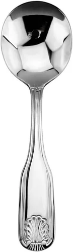 Vista 11 de New Star Foodservice 58260 - Cuchara de servir de acero inoxidable 18/0, diseño de concha, 21.3 cm, juego de 12