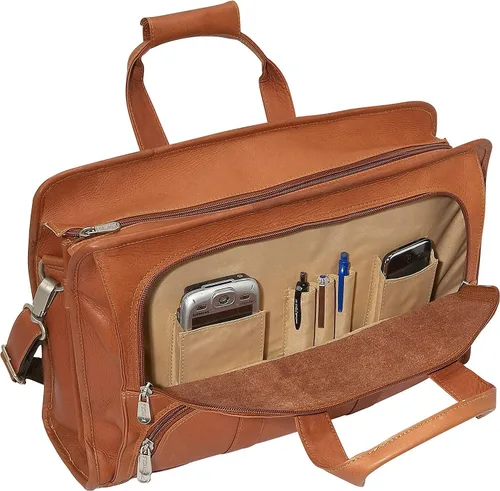 Vista 5 de Piel Leather Cartera de media luna, Saddle, Cartera de media luna