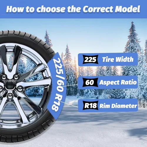 Vista 5 de Cadenas de nieve para automóviles, 2 x 12 mm, instalación rápida de 30 segundos de cadenas de neumáticos con tensor automático, cadena de tracción