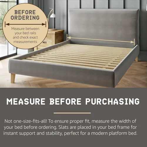 Vista 6 de Hercules Xtreme - Láminas de soporte para cama, tablero de pino macizo resistente, tamaño individual