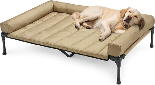 Vista 28 de Veehoo Cama elevada refrescante para perro con cojín extraíble e impermeable, cuna elevada para mascotas con malla Teslin transpirable, pies