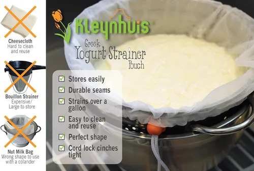 Vista 5 de Bolsa coladora de yogur griego, nailon ultrafino de 100 micrones (16 x 9 pulgadas)