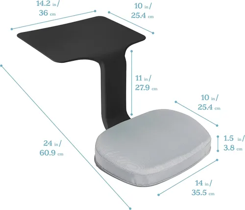 Vista 2 de ECR4Kids The Surf - Escritorio portátil con cojín, asiento flexible, color negro