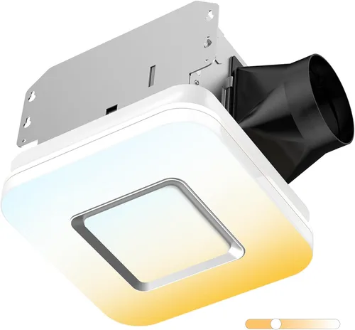 OREiN Ventilador extractor de baño 2 en 1 con luz LED, ventilación ultrasilenciosa de 100 CFM 1.5 sones, 1500LM 3CCT (3000K/4000K/5000K) + luz