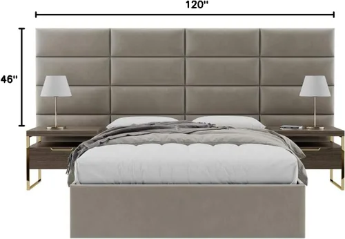 Vista 147 de Vänt - Paneles tapizados de cabecera para montar en la pared, diseño Isabelle, 60 x 23 pulgadas, configuración de 4 paneles individuales