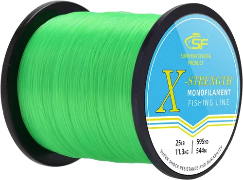 Vista 17 de SF - Línea de pesca monofilamento premium, carrete X-Strong de nailon mono material, línea líder para agua salada y agua dulce