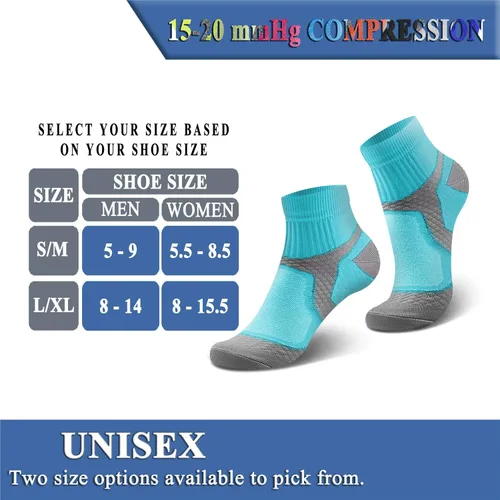 Vista 7 de QUXIANG Compression Socks for Women & Men Circulation 367 Pairs Arch Ankle Support 15-20 mmHg Best for Running Cycling