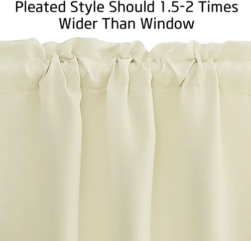 Vista 3 de NICETOWN Cenefas de granja para dormitorio, oscurecimiento de la habitación, bolsillo ajustable para barra, cubierta de ventana alta para sala