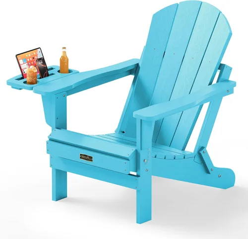 Vista 66 de SERWALL - Juego de sillas Adirondack de 2 para patio, jardín, al aire libre, fogata - (Plegable, gris)