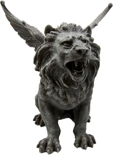Vista 3 de Atlantic Collectibles - Figura decorativa de gárgola de león rugiente de Aslan, 7 pulgadas de alto