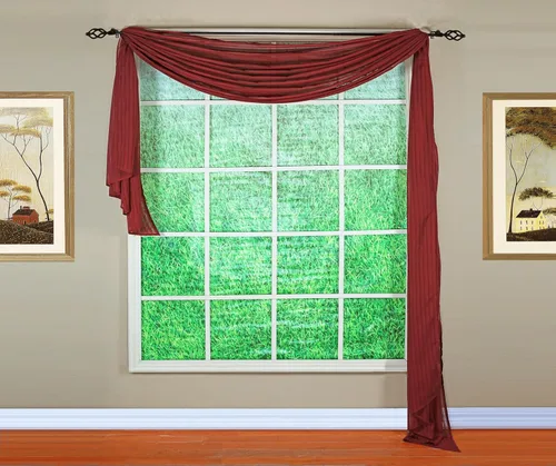 Vista 16 de Today's Curtain, Inserción de Abanico de Cortina de Rayas Silueta Translúcida, Azul, 30" x 76.2 cm de ancho x 101.6 cm de largo