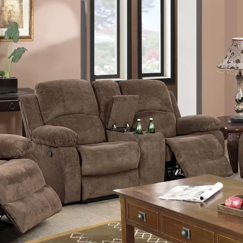Vista 22 de A Ainehome Juego de Muebles de Sala de Estar de Cuero Reclinable Juego de Sofá Sillón Loveseat Juego de Muebles Sofá para Sala de Estar/Espacio