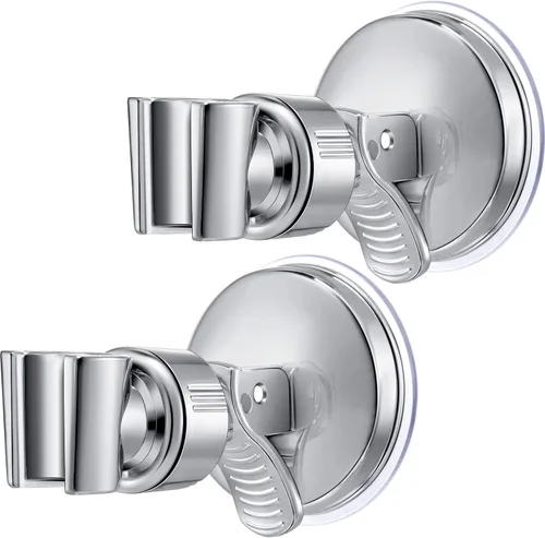 Vista 10 de Zhehao Soporte de cabezal de ducha ajustable, soporte de cabezal de ducha extraíble con ventosa, soporte de succión para montaje en pared sin