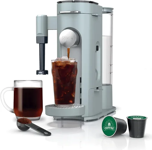 Vista 12 de Ninja Pod & Grounds - Cafetera especializada de una sola porción, compatible con cápsulas K-Cup, prepara café molido, diseño compacto, espumador