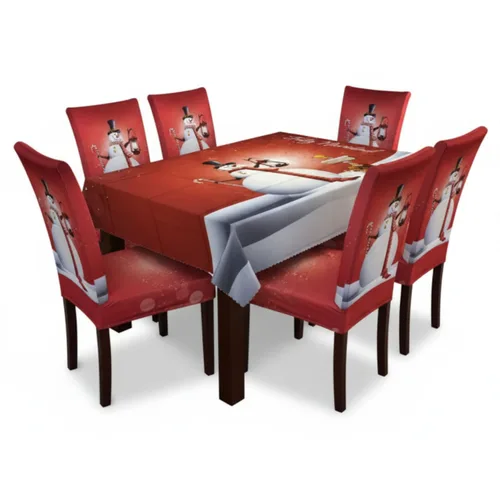 Vista 11 de Set X6 Fundas Navideñas De Silla +Mantel - DIseño/Ref: Noche De Navidad/f61