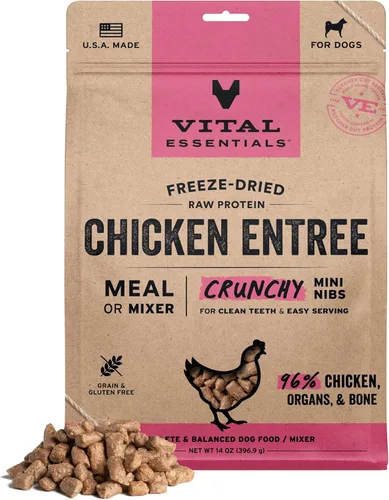 Vista 15 de Vital Essentials - Comida para perros liofilizada cruda, mini trocitos crujientes de ternera Comida completa o mezcla Comida para perros alta