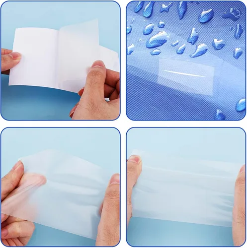 Vista 4 de Kit de reparación de parches inflables, 7 pies x 3.15 pulgadas, kit de parches de colchón de aire de TPU impermeable, cinta de reparación