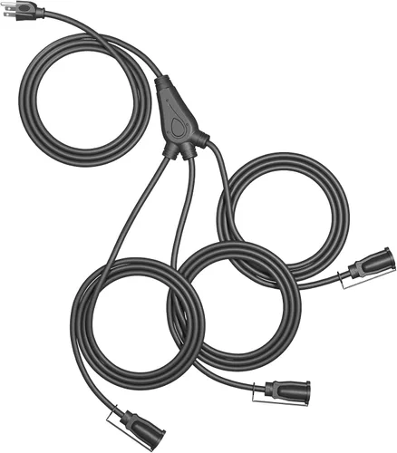 Vista 19 de DEWENWILS Cable de extensión para exteriores de 1 a 3 divisores, total de 12 pies, 13 A, 125 V, 1625 W, 16/3C, SJTW, cable de extensión