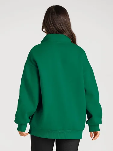 Vista 4 de Trendy Queen Womens Oversized Sweatshirts Hoodies Half Zip Pullover Fall Fashion Outfits 2024 Y2k Clothes