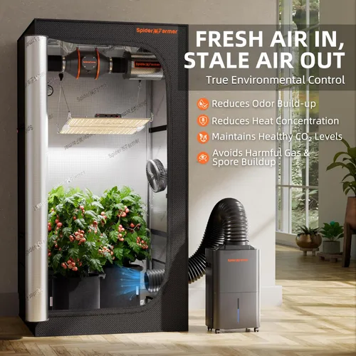 Vista 5 de SPIDER FARMER Deshumidificador, deshumidificador de plantas de 32 pintas con manguera de drenaje, sonda de sensor de temperatura y humedad, función
