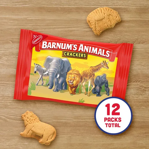 Vista 4 de Barnum's Original Animal Crackers, 12 paquetes de aperitivos de 1 onza