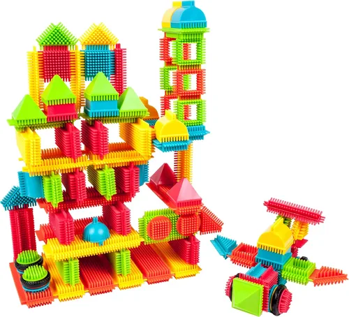 Vista 5 de PicassoTiles 240 bloques en forma de cerda + funda de transporte portátil de juguetes, bloques de construcción STEM 3D, juego de azulejos